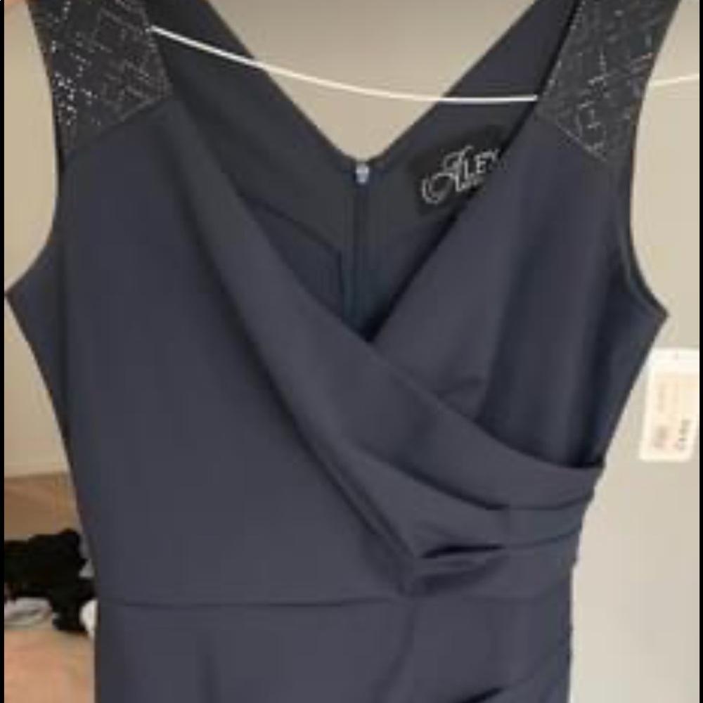 Dress size 12, Brand new Alex evening charcoal color  dress